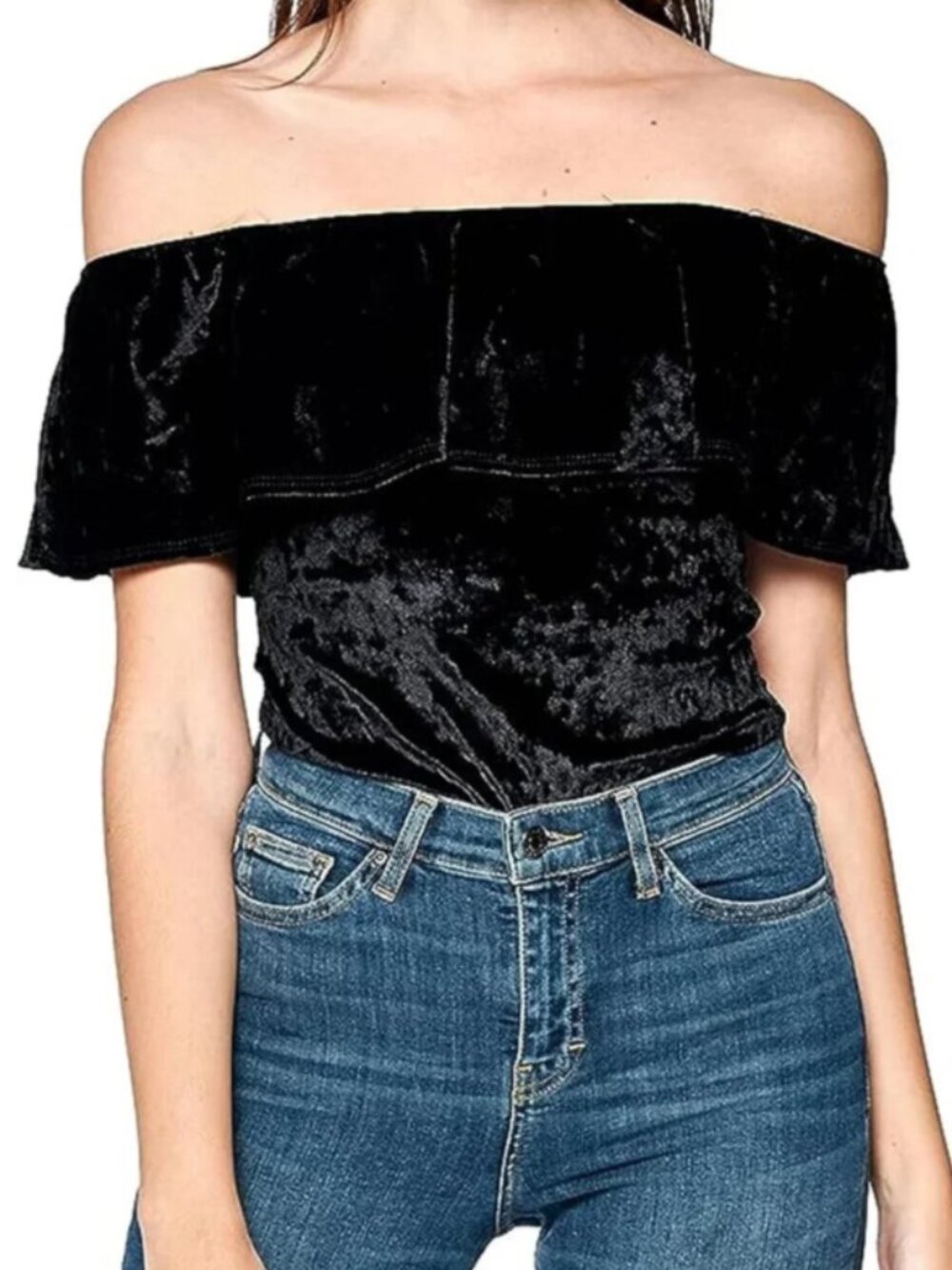 Velvet Off the Shoulder Bodysuit